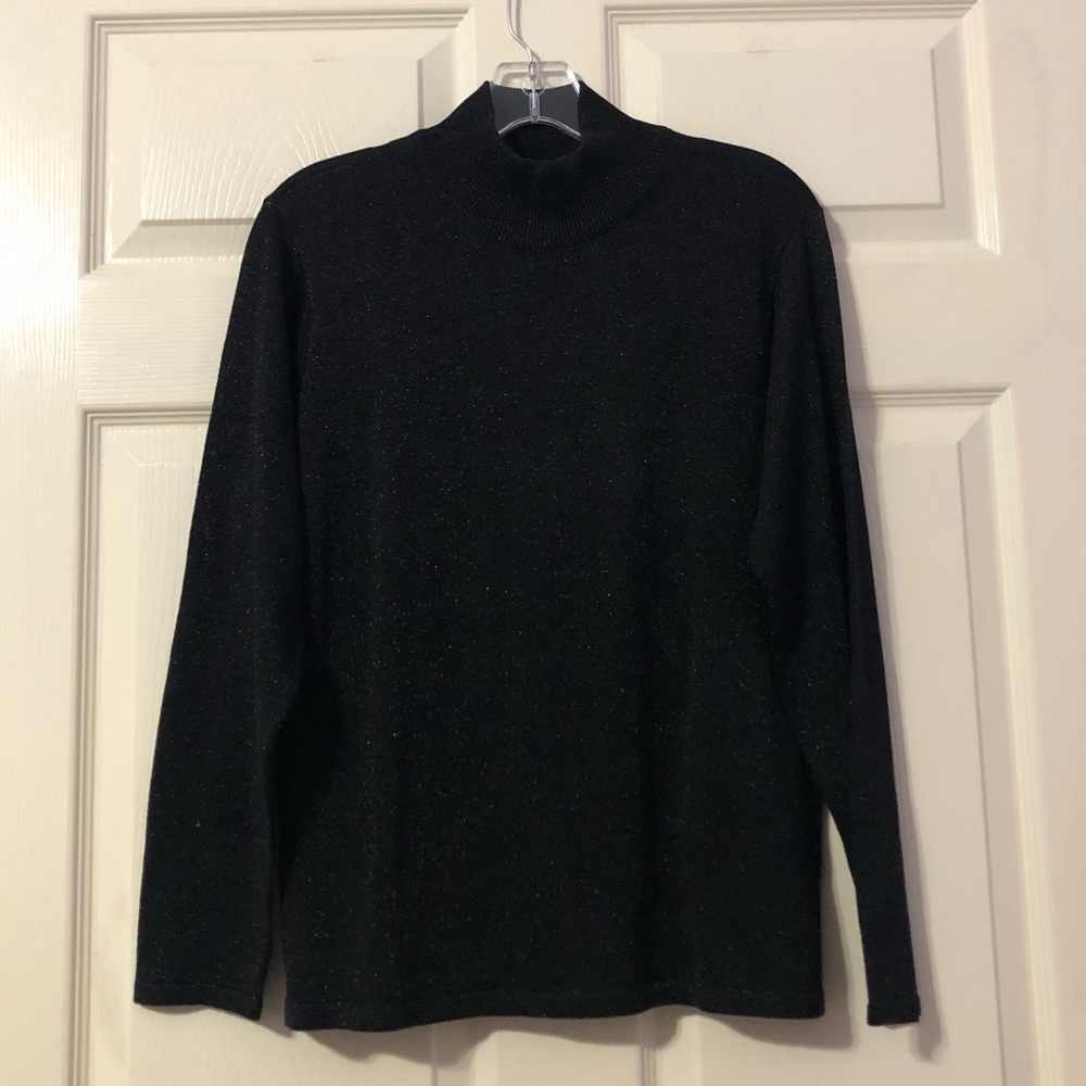 Talbots Black Sparkly Shirt Small
